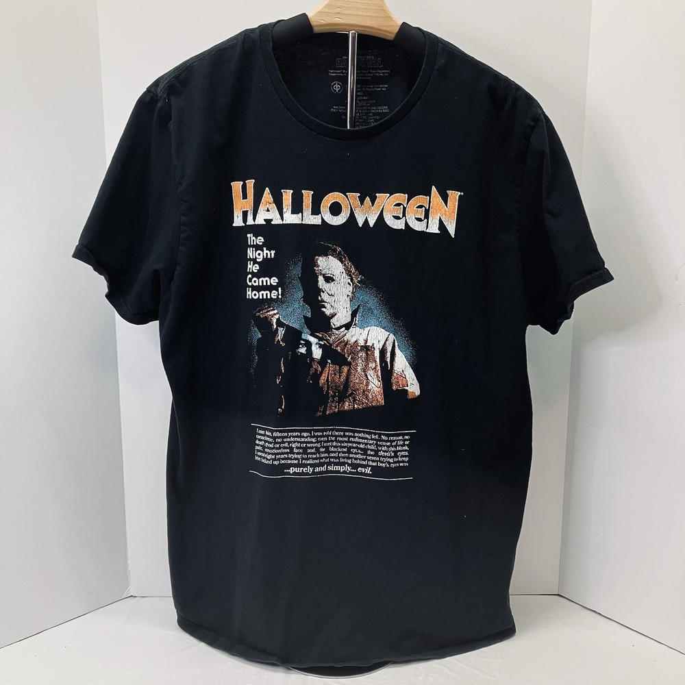 Halloween Mens Black The Night He Came Home Licensed Graphic Tee T Shirt Size XL